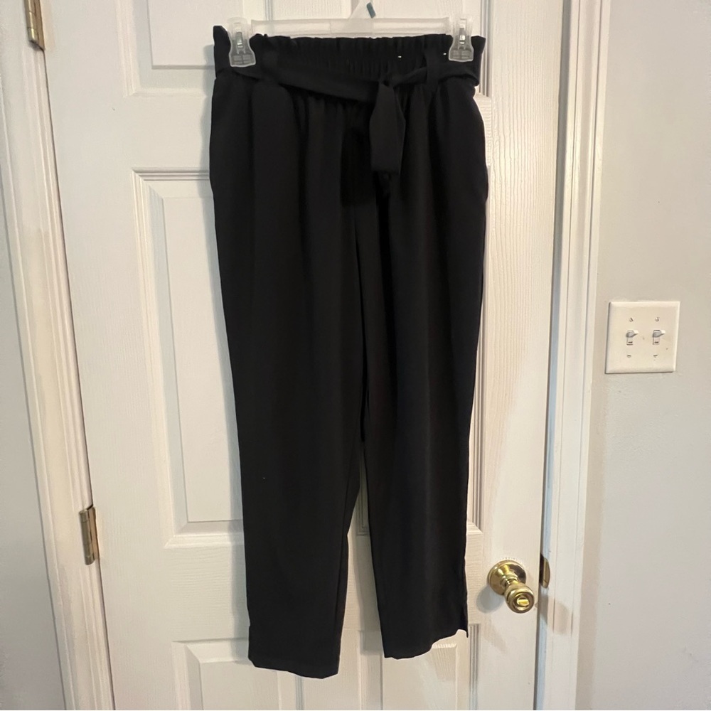 Stylus Black Paperbag Waist Tie Pants – Size M